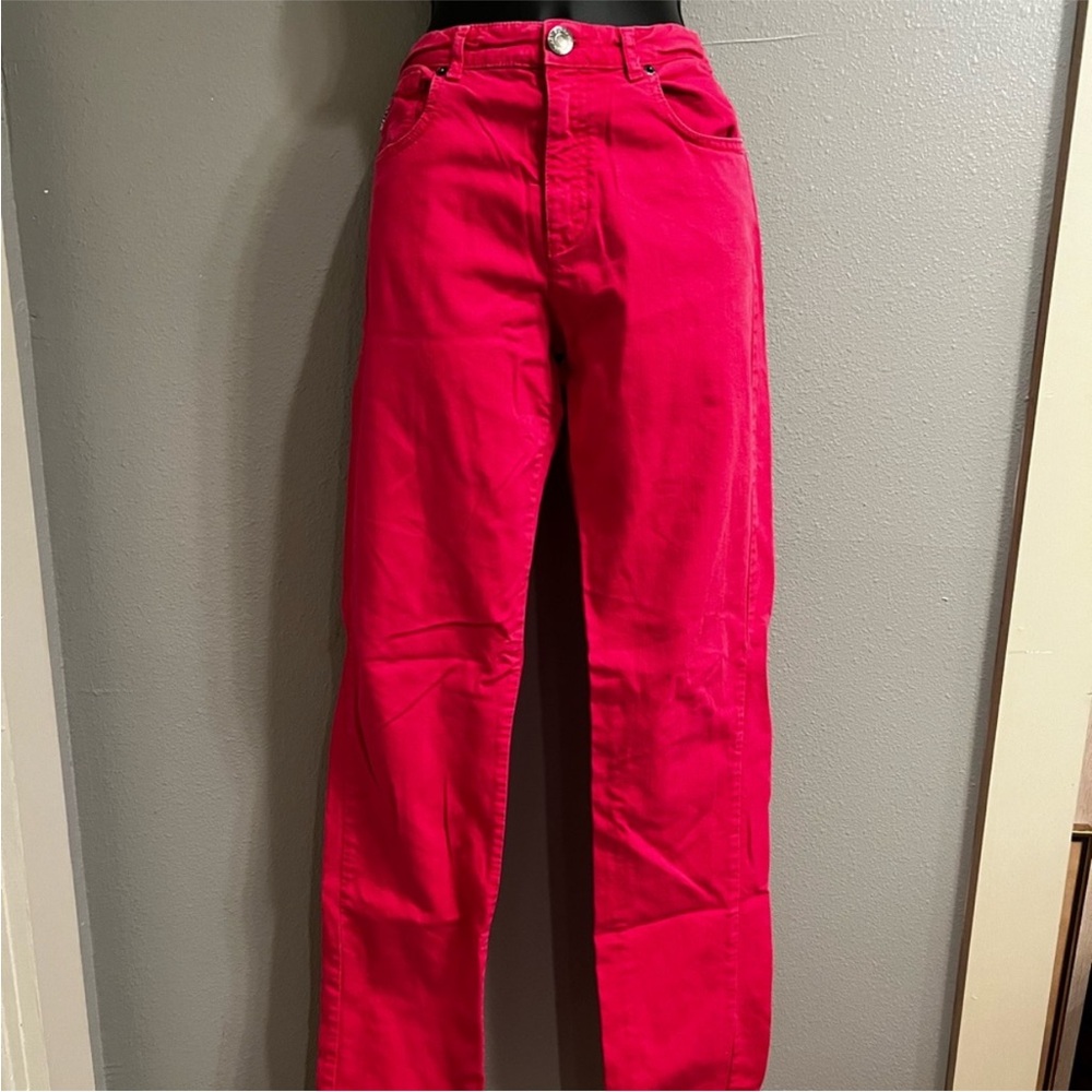 Burberry Women's Straight Leg Jeans in Vibrant pink size 24 2000’s